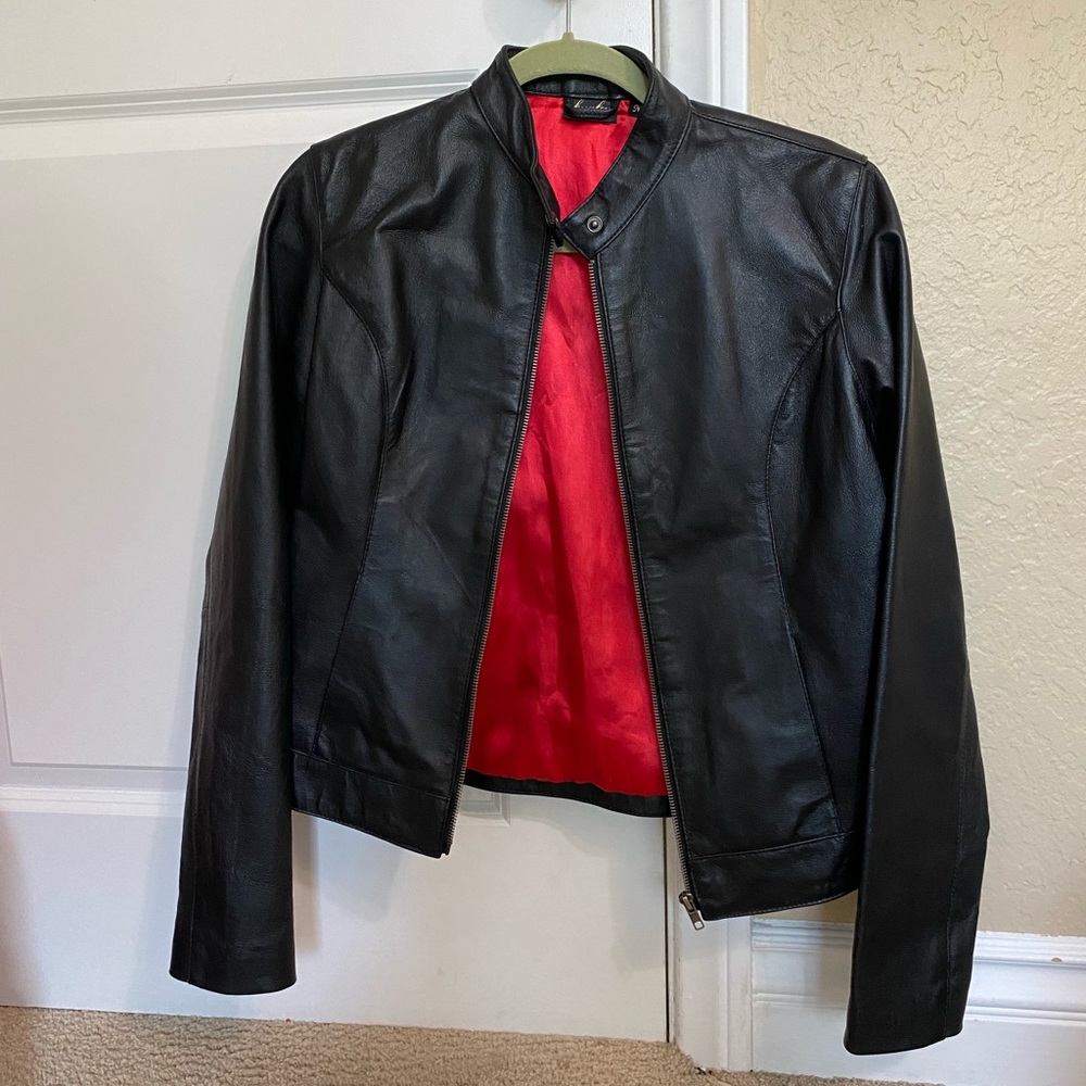 Hurley - Black Leather Jacket - M
